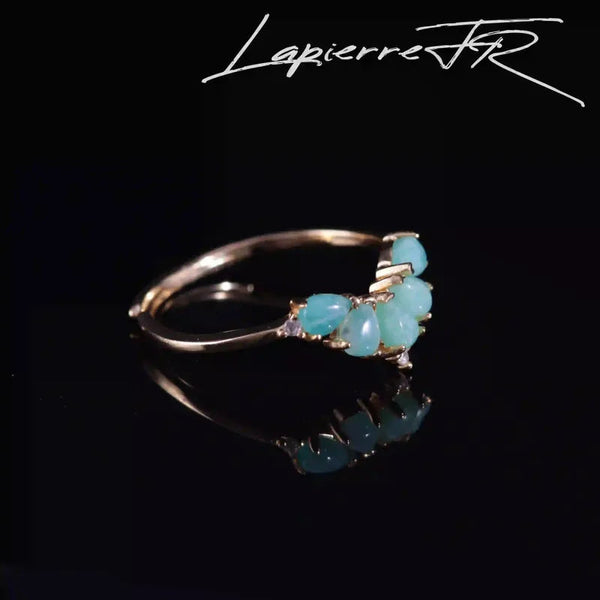 Bague en amazonite plaqué Or 18 carats - La Pierre FR