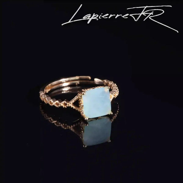 Bague en pierre de Jade vert plaqué Or 18 carats - La Pierre FR