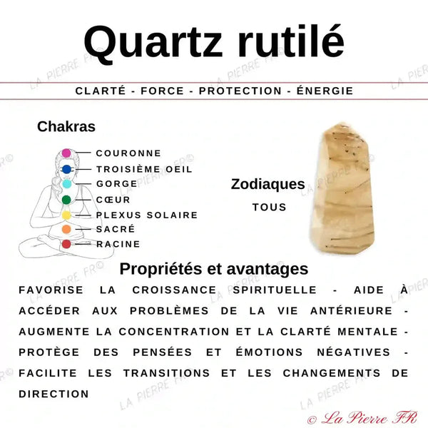 vertus du bracelet pierre naturelle Quartz rutile - La Pierre FR