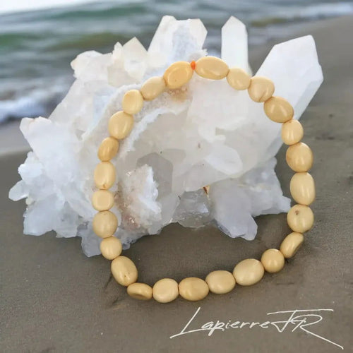 Bracelet Calcite Orange en pierre roulée