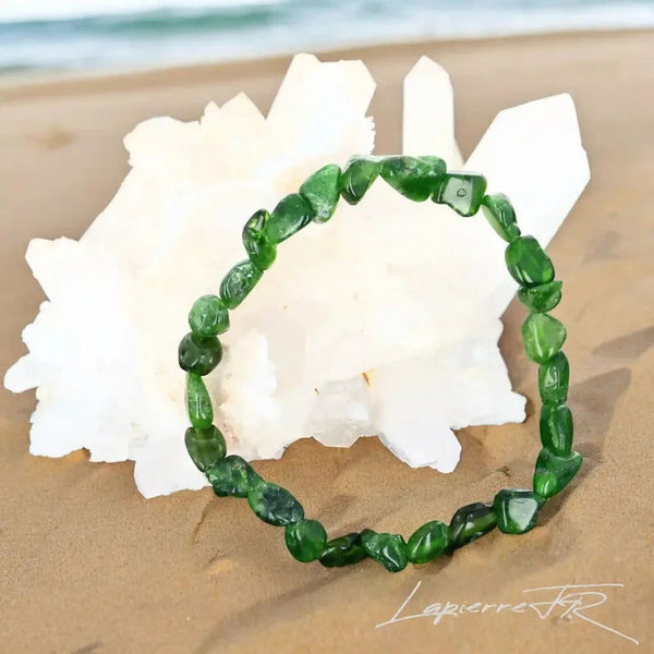 Bracelet pierre roulée en Diopside - La Pierre FR