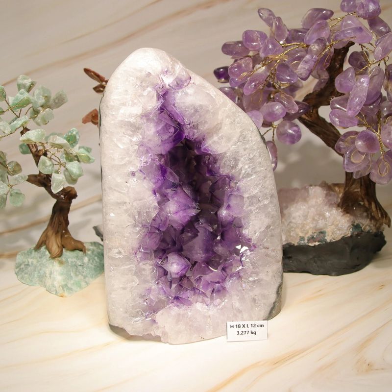 Géode D'améthyste Du Uruguay - Cristal Naturel, Cluster De Quartz, Décoration Maison, énergie Et Bien-être