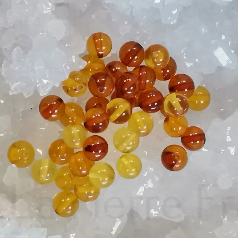 Lot De 35 Perles D'ambre En Acrylique à Enfiler - Perles D'ambre En