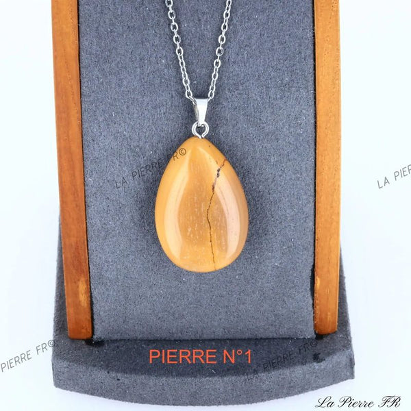 Pendentif Jaspe Mokaite jaune | Pendentif pierre naturelle - La Pierre FR