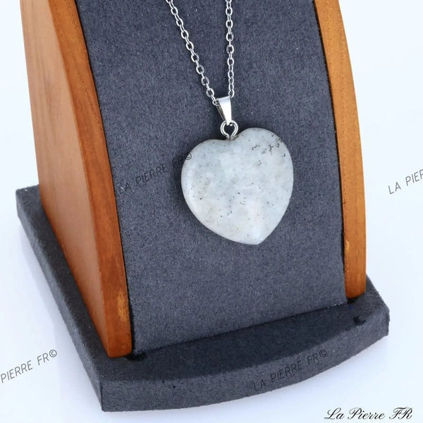Pendentif Labradorite grise | Pendentif cœur en pierre - La Pierre FR