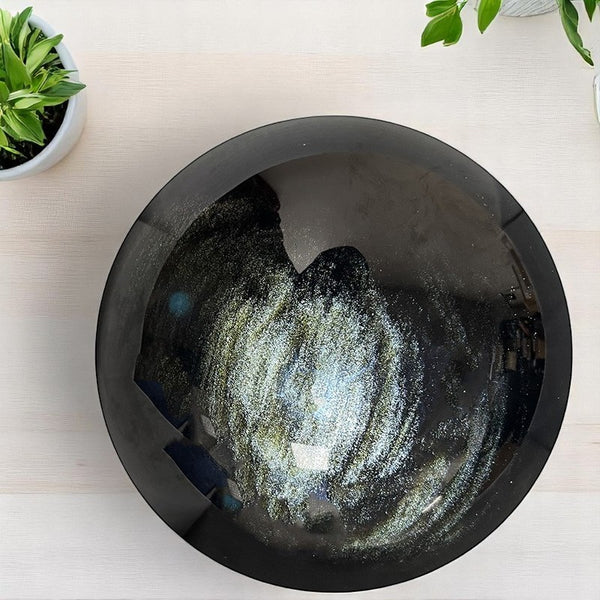 boule en obsidienne dorée pour la méditation et la lithothérapie