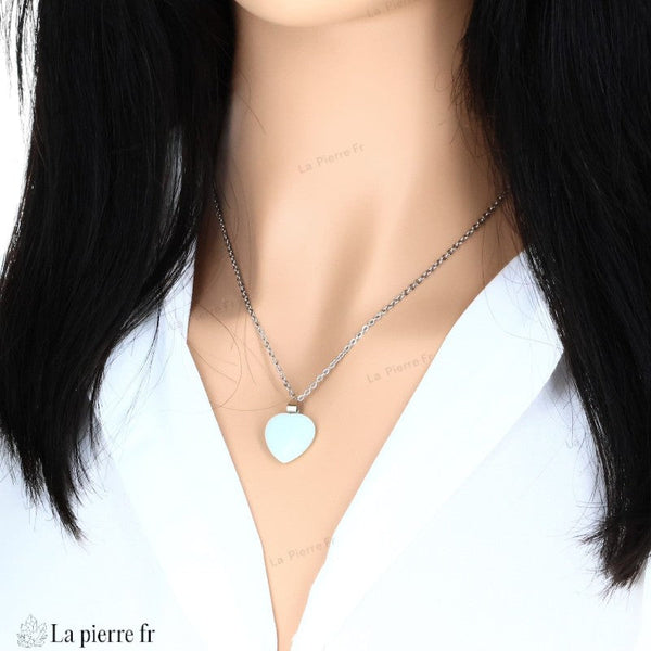 Pendentif Amazonite en Forme de Cœur - Pierre Naturelle & Lithothérapie
