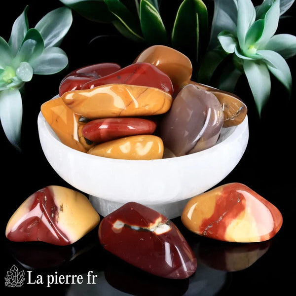 Pierres roulées en Jaspe Mokaïte naturel d'Australie. Pierre pour lithothérapie, créativité et équilibre.