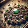 Une pierre d'Aventurine Verte polie, montrant sa couleur verte et son effet scintillant (aventurescence), symbole de chance et de prospérité.