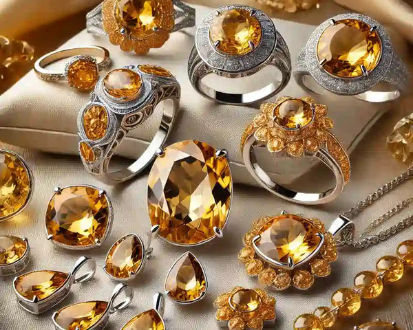 Bijoux en citrine naturelle : bracelets, pendentifs et perles jaune dore — La Pierre FR