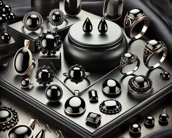Bijoux en onyx noir veritable : bracelets, colliers et perles polies et mates — La Pierre FR