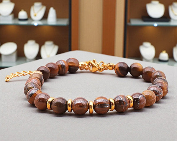Bracelet pierre marron : signification, vertus & bienfaits