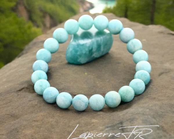 Bracelet en amazonite naturelle bleu-vert, bijou d'équilibre et de douceur, La Pierre FR