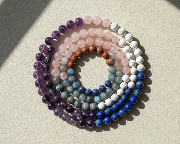 Perles de lithothérapie en pierres naturelles multicolores pour créations de bijoux