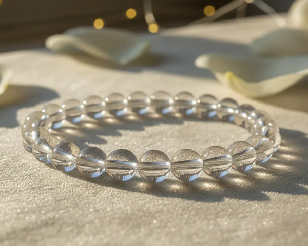 Bracelet en cristal de roche pour les noces de cristal, 15 ans de mariage