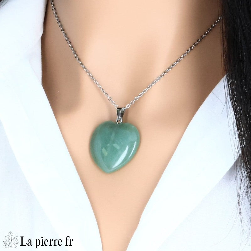Pendentif en pierre verte aventurine naturelle - La Pierre FR