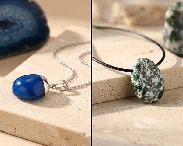 Variétés d'agate naturelle, agate du Botswana, agate mousse et agate dendritique