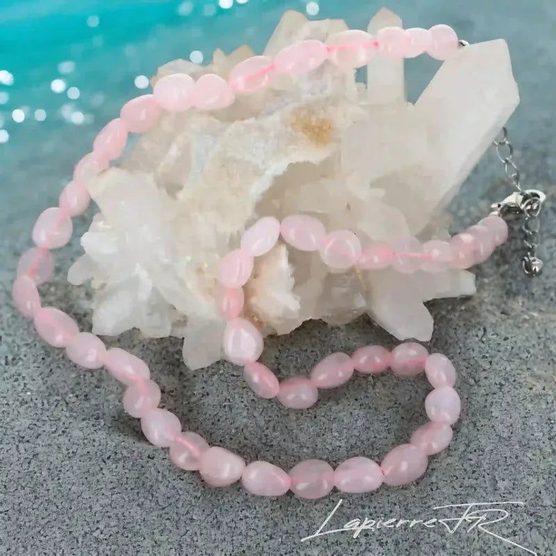 Colliers en Pierre Rose Naturelle