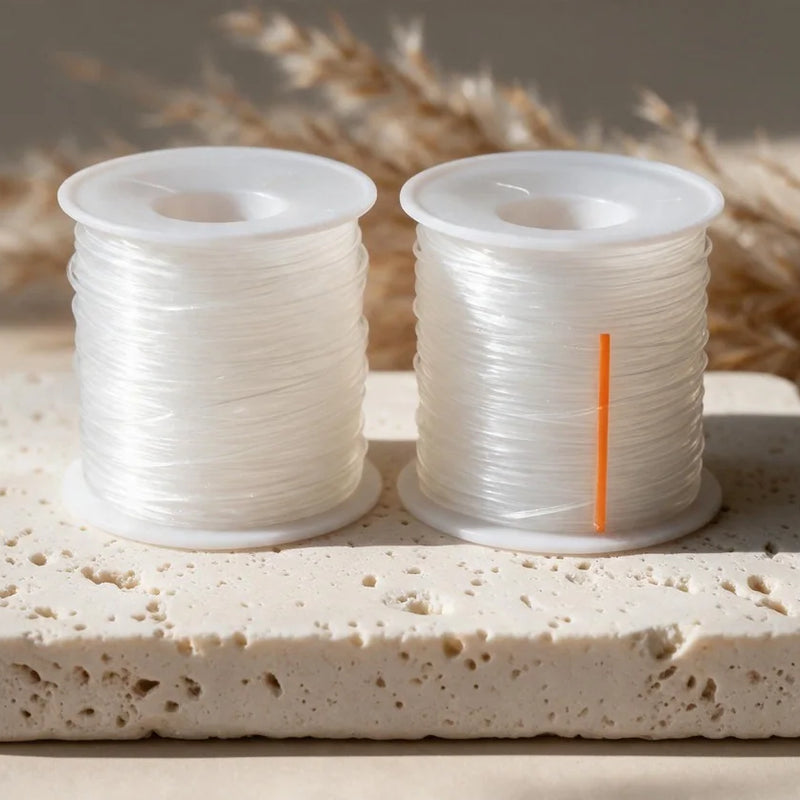 Apprêts de bijoux, fil élastique pour bracelets, sur travertin
