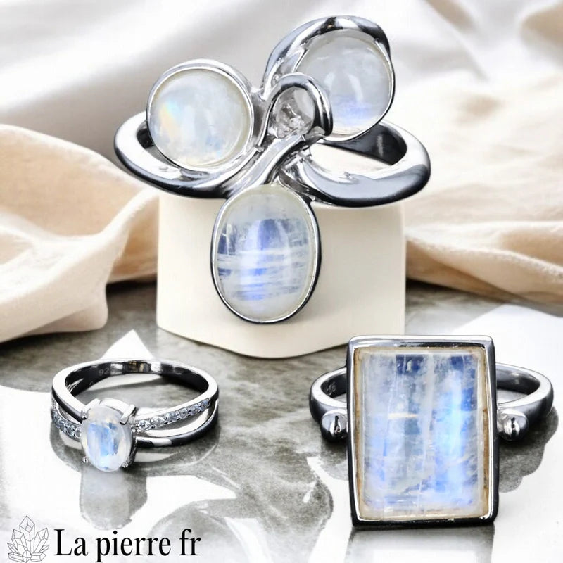 Bague pierre blanche