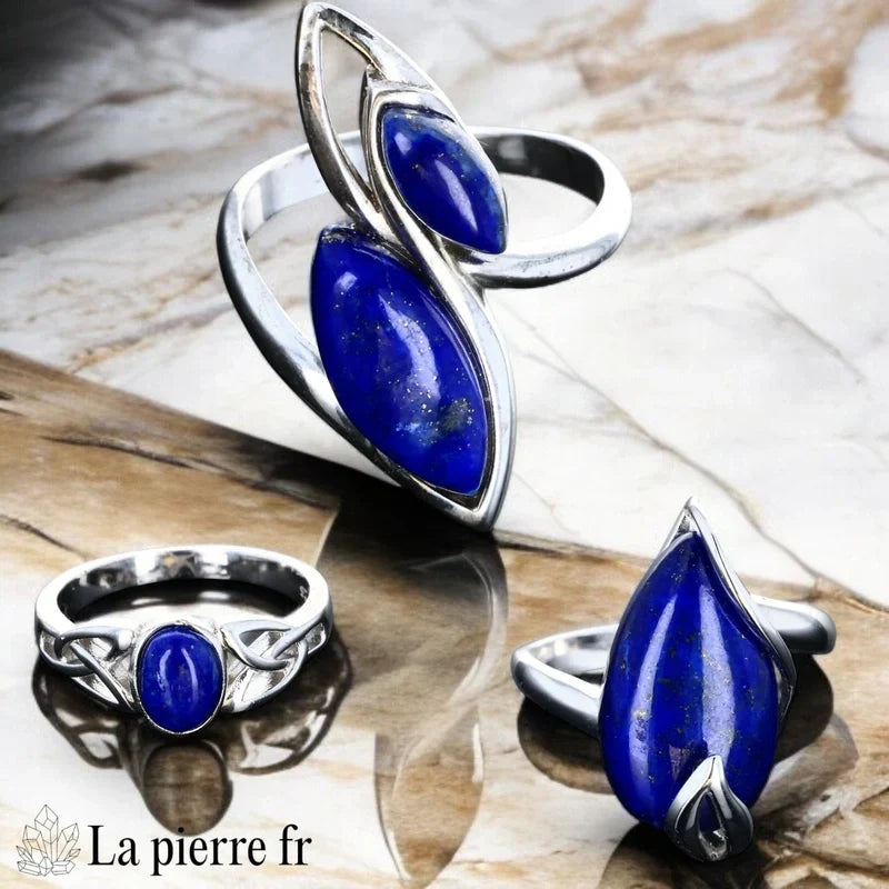 Bague Lapis-Lazuli véritable en argent pour femme