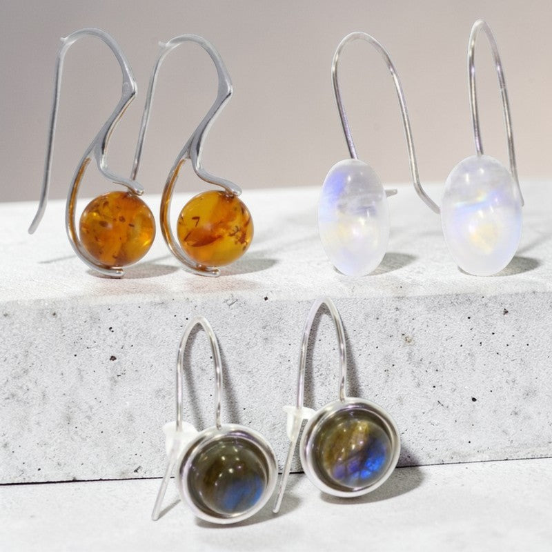 Boucles d’oreilles argent en pierre naturelle