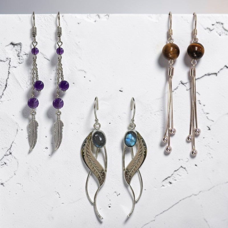 Boucles d’oreilles fantaisie en pierre naturelle