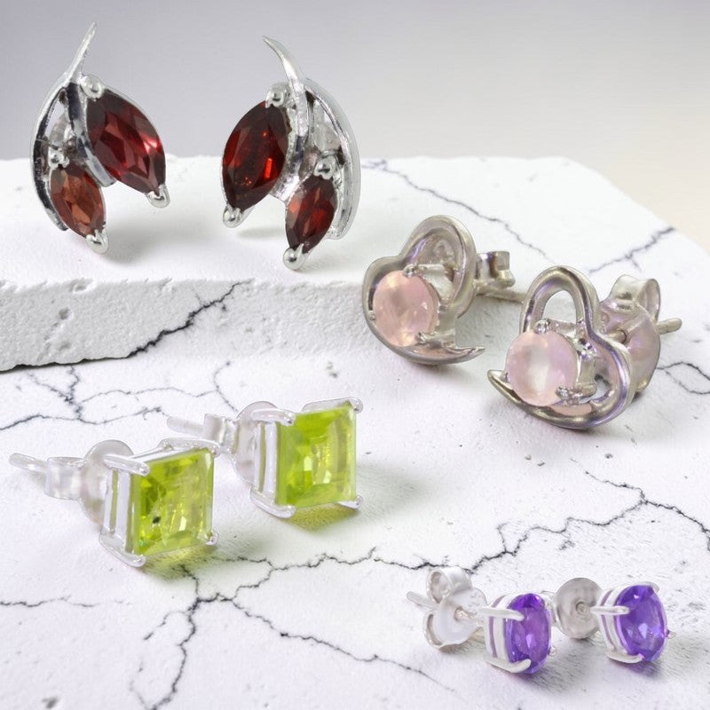 Boucles d’oreilles puces en pierre naturelle