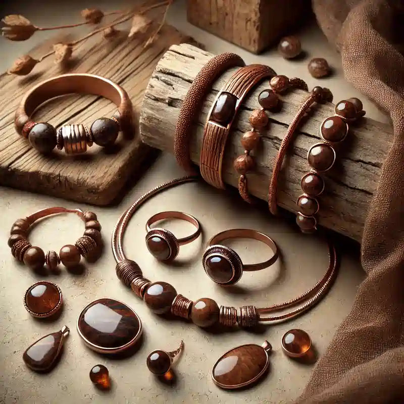 Collection de bijoux en Bronzite naturelle et authentique.
