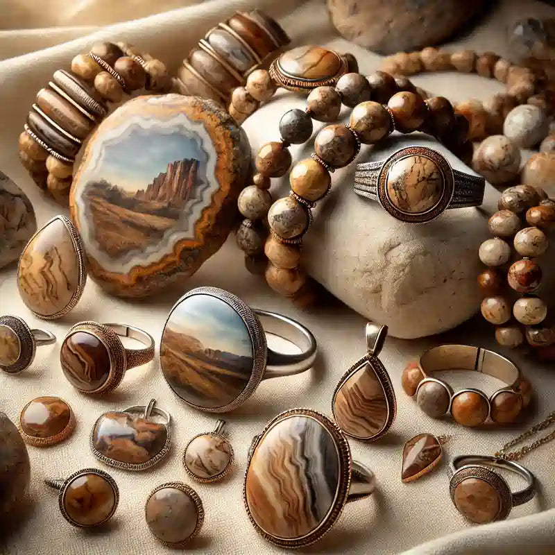 Bijoux en Jaspe paysage : connexion à la nature et beauté terreuse