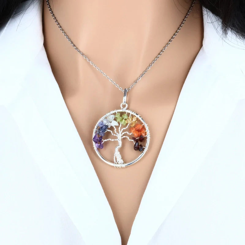 Pendentifs 7 Chakras en Pierre Naturelle