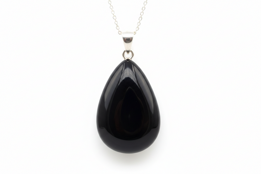 Collection Pendentifs en Onyx Noir Naturel Véritable