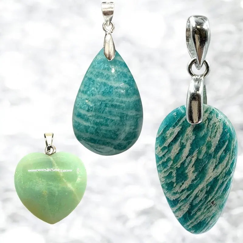 Pendentif en pierre d'amazonite véritable