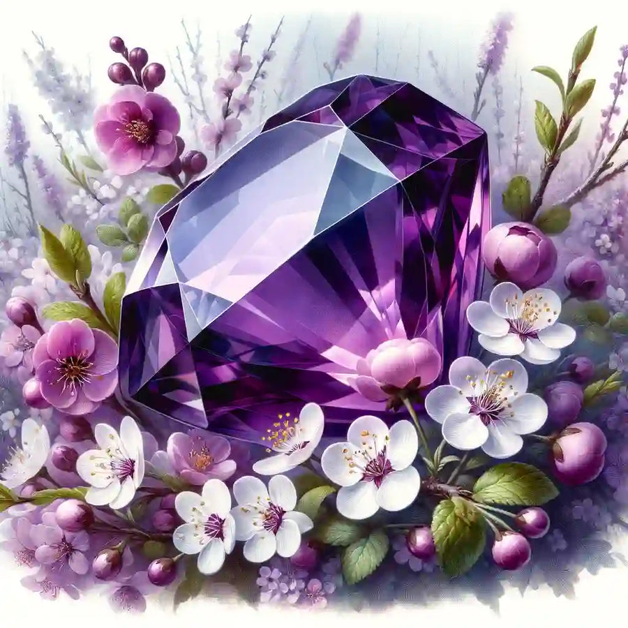 Pierre de naissance février - Améthyste et bijoux énergétiques pour l’intuition, la sérénité et la protection spirituelle.