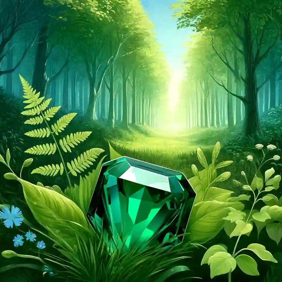 Pierre de naissance mai - Émeraude et bijoux énergétiques pour l’amour, l’harmonie et le renouveau.