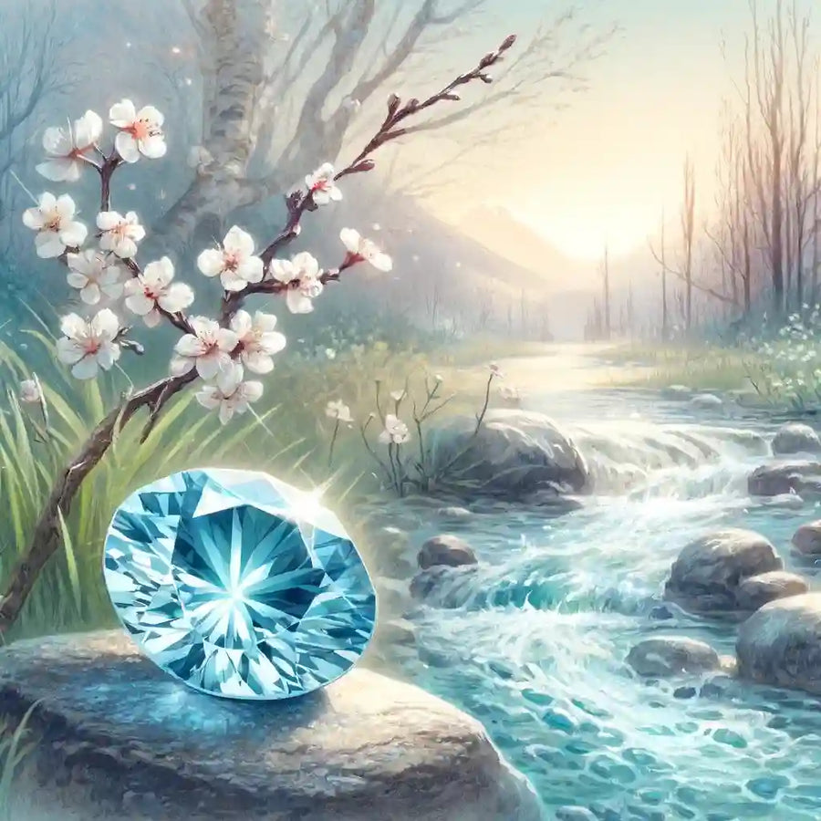 Pierre de naissance mars - Aigue-marine et bijoux énergétiques pour la sérénité, la clarté mentale et la protection.