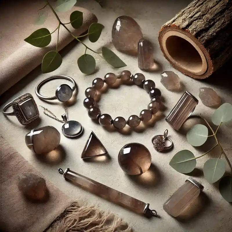 Collection de bijoux en Quartz Fumé