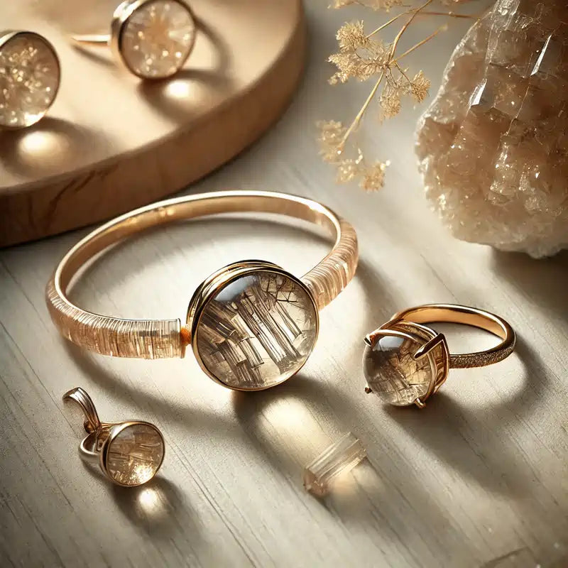 Collection de bijoux en Quartz Rutile authentique pour lithothérapie.