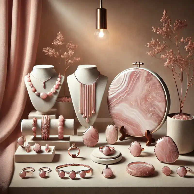 collection de bijoux en Rhodochrosite
