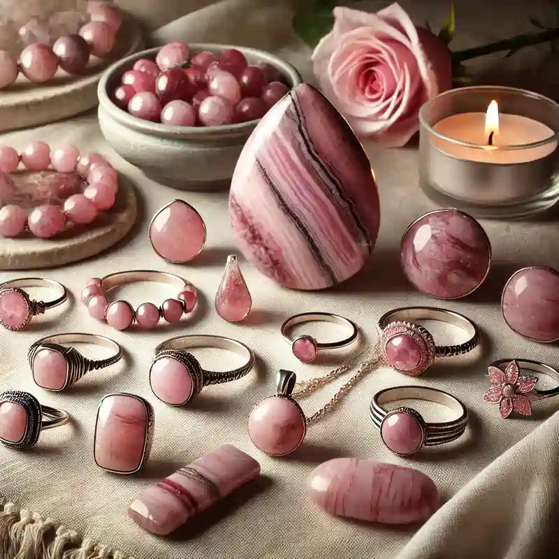 Bijoux en Rhodonite : élégance apaisante et énergie équilibrée