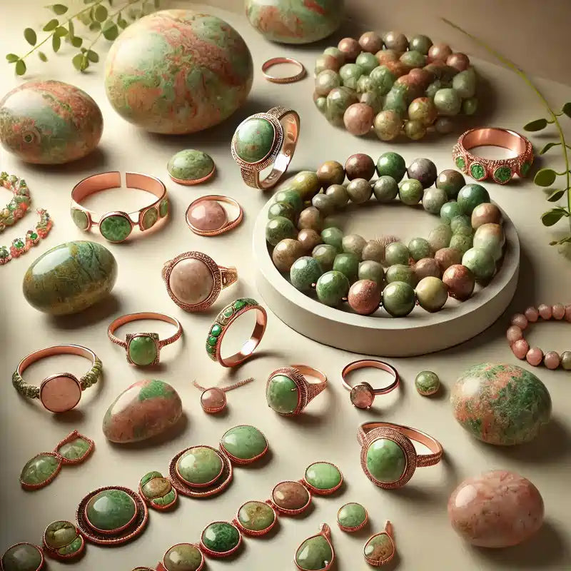 Bijoux et pierre en Unakite : énergie d'harmonie et équilibre naturel