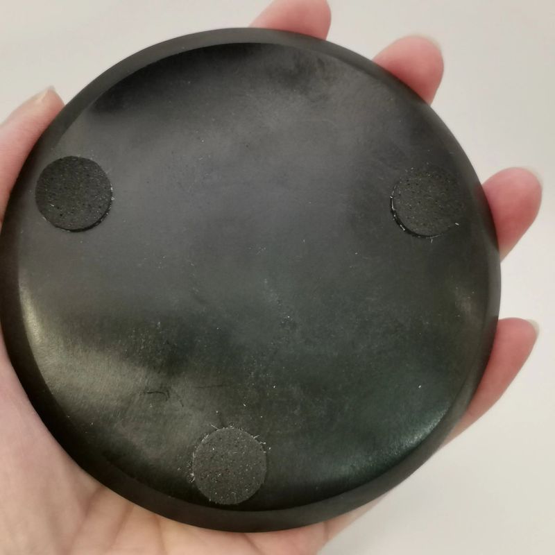 Porte-encens Fleur de Vie en saponite noire, pierre gravée naturelle pour bâtons d'encens