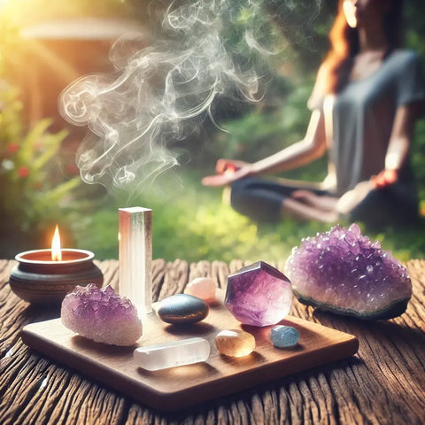 Equilibrer le Chakra Couronne avec des pierres et la méditation