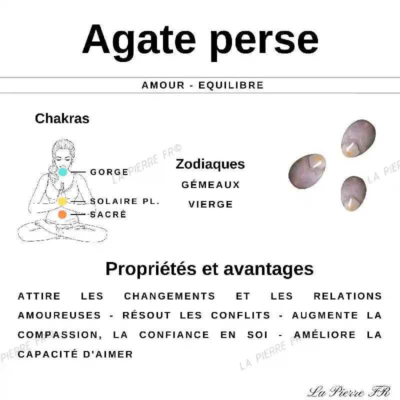 Perles Agate Perse en pierre naturelle - Qualité AA + perle