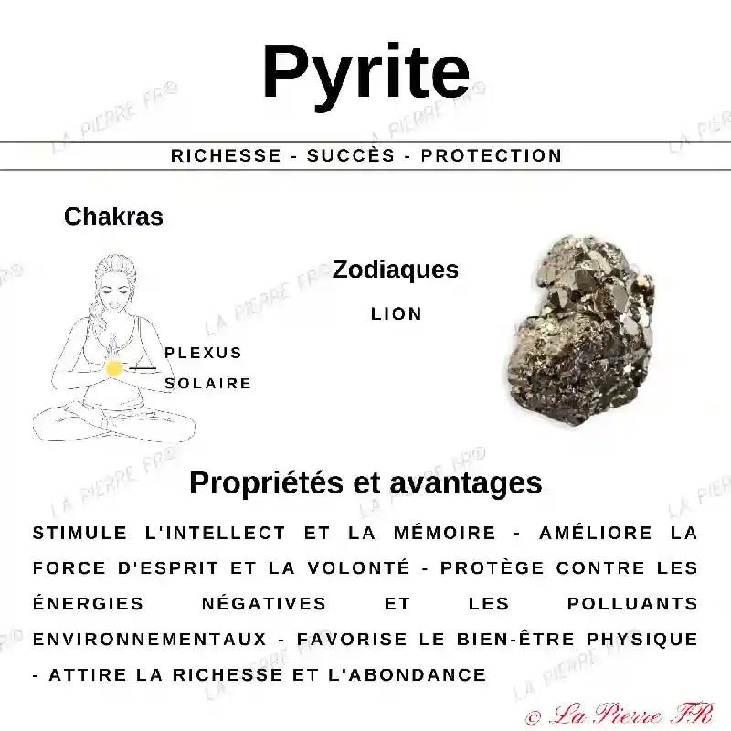 Perles Pyrite en pierre naturelle - Qualité AAA perle pyrite guide propriétés chakra (solaire