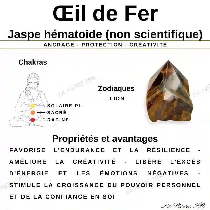 Perles Oeil de Fer en pierre naturelle - Qualité AA + perle