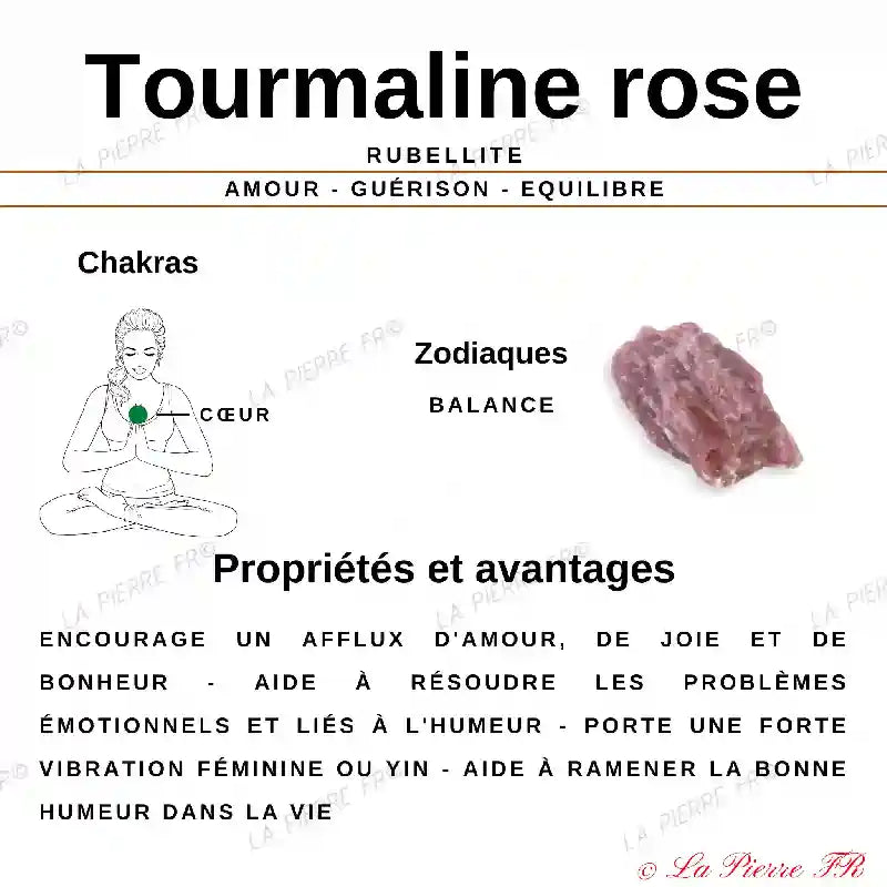Perles Tourmaline Rose en pierre naturelle - Qualité AA+