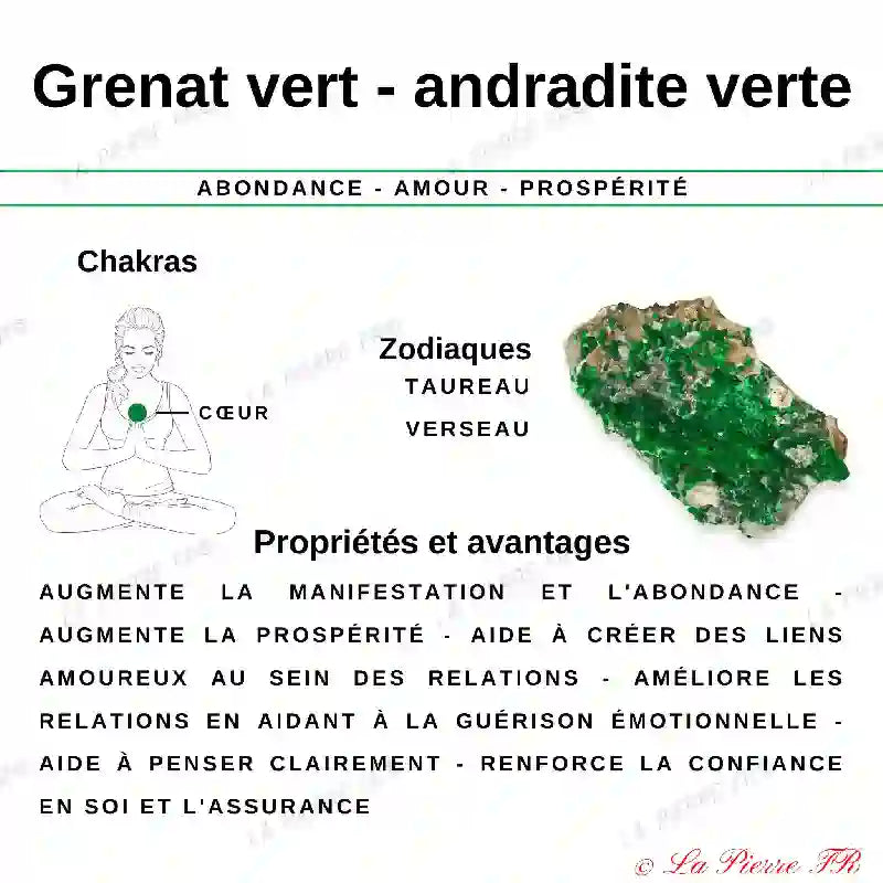 Perles Grenat vert en pierre naturelle - Qualité AA+