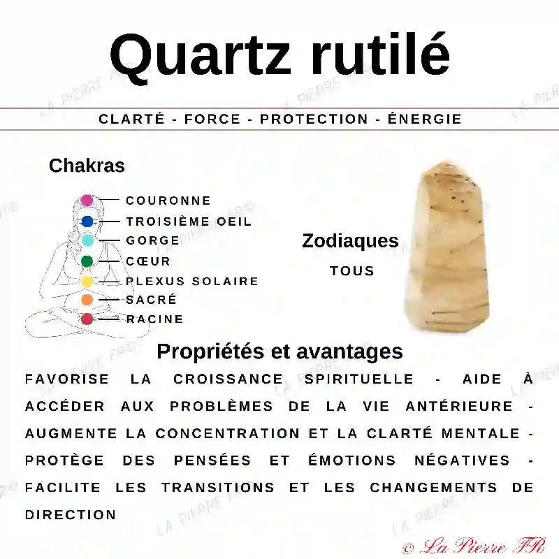 Perles Quartz Rutile en pierre naturelle - Qualité AA+