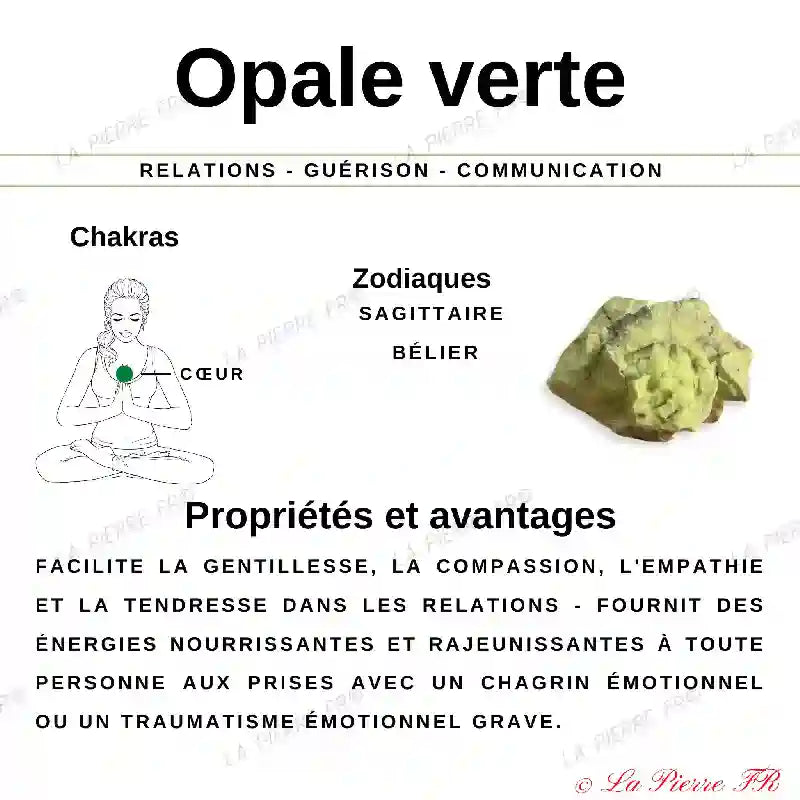 Perles Opale Verte en pierre naturelle - Qualité AA+
